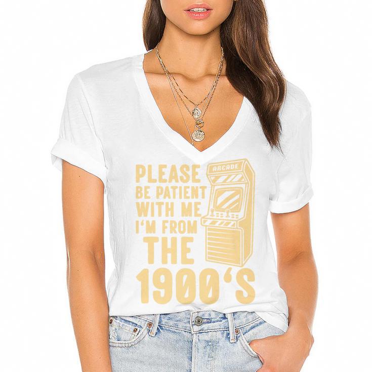 Please Be Patient With Me I'm From The 1900s Shirt Premium Women's Jersey Short Sleeve Deep V-Neck Tshirt