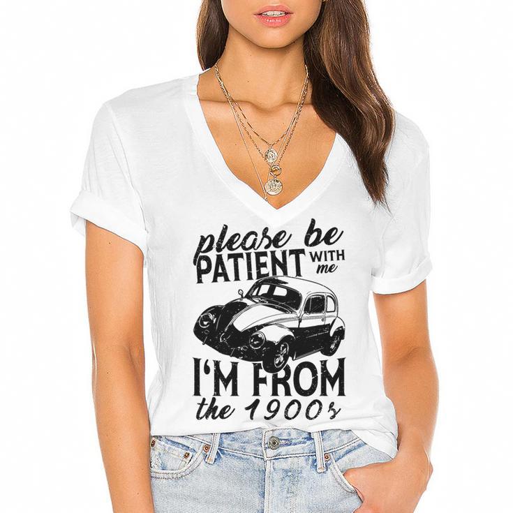 Please Be Patient With Me I'm From The 1900s Vintage Classic Premium Tri-Blend Women's Jersey Short Sleeve Deep V-Neck Tshirt Please Be Patient With Me I'm From The 1900s Vintage Classic Premium Tri-Blend Women's Jersey Short Sleeve Deep V-Neck Tshirt