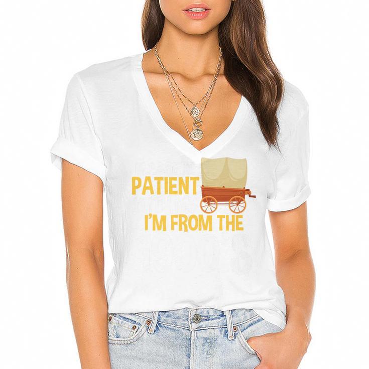Please Be Patient With Me I'm From The 1900s Vintage Oregon Premium Women's Jersey Short Sleeve Deep V-Neck Tshirt Please Be Patient With Me I'm From The 1900s Vintage Oregon Premium Women's Jersey Short Sleeve Deep V-Neck Tshirt