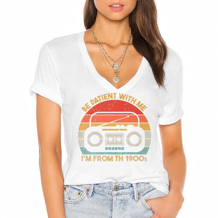 Retro Be Patient With Me I'm From The 1900s Premium Women's Jersey Short Sleeve Deep V-Neck Tshirt