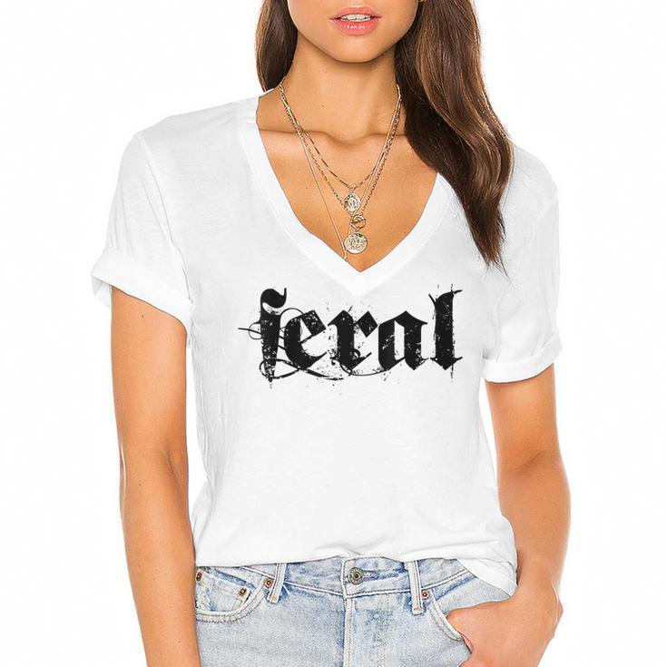 Sarcasm Women Introvert Wild Men Feral Women's Jersey Short Sleeve Deep V-Neck Tshirt Sarcasm Women Introvert Wild Men Feral Women's Jersey Short Sleeve Deep V-Neck Tshirt