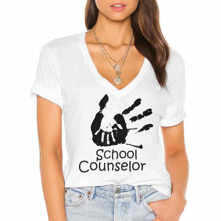 School Counselor t Shirt School Teacher Graduation Idea Women's Jersey Short Sleeve Deep V-Neck Tshirt				