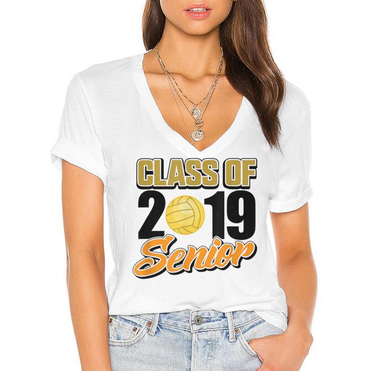 Senior Class Of 2019 Tshirt Graduation School Volleyball Women's Jersey Short Sleeve Deep V-Neck Tshirt				