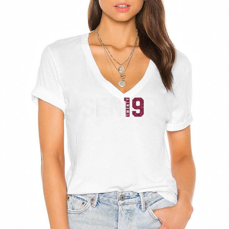 Senior Class Of 2019 Graduation Shirt Graduate Women's Jersey Short Sleeve Deep V-Neck Tshirt				