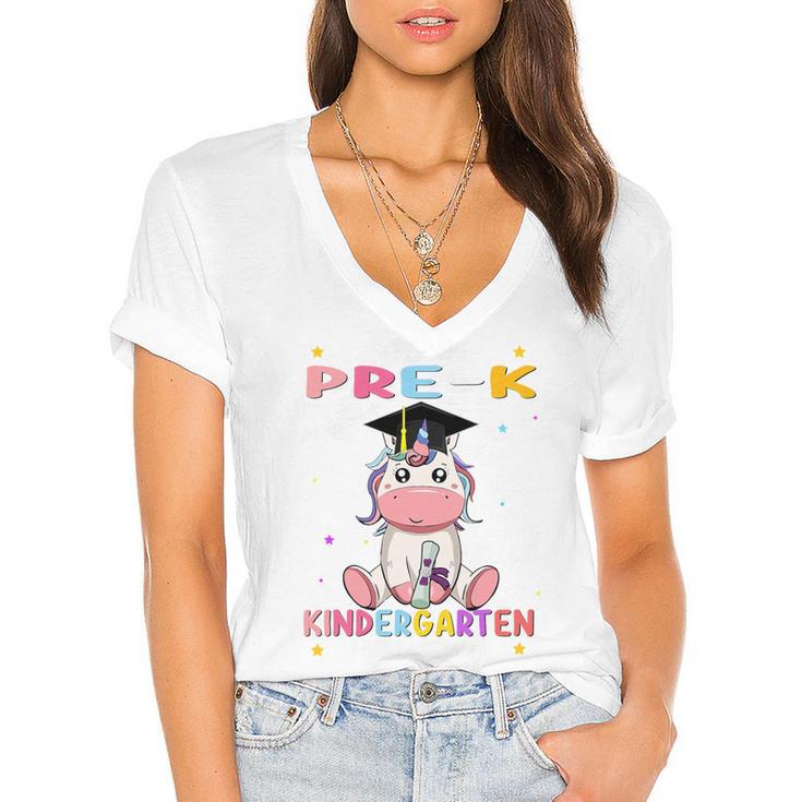 So Long Pre k Graduation 2025 Look Out Kindergarten Girls Premium Tri-Blend Women's Jersey Short Sleeve Deep V-Neck Tshirt				