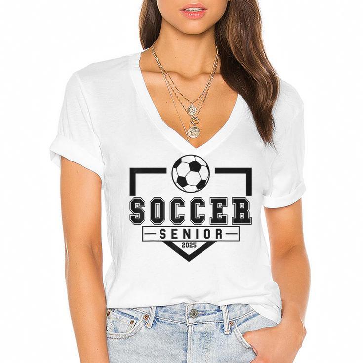 Soccer Senior Night Soccer Senior 2025 Graduation 30 Women's Jersey Short Sleeve Deep V-Neck Tshirt				
