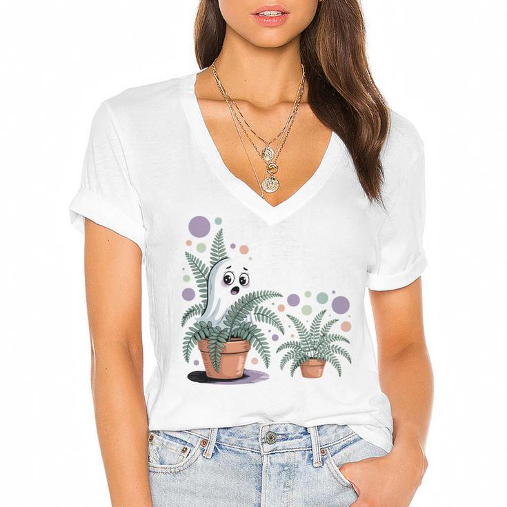 Social Anxiety Introvert Nervous Awkward Socially Women's Jersey Short Sleeve Deep V-Neck Tshirt
