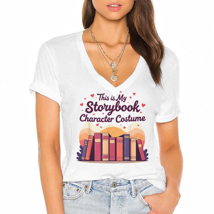 This Is My Storybook Character Costume Women's Jersey Short Sleeve Deep V-Neck Tshirt