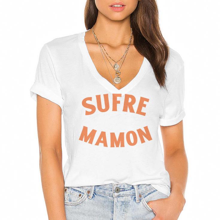 Another Sufre Mamon 80's Spanish Nostalgia Premium Tri-Blend Women's Jersey Short Sleeve Deep V-Neck Tshirt				