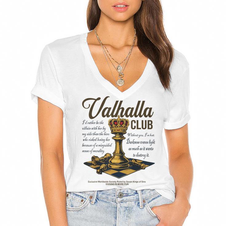 Valhalla Club Vintage Twisted Kings Sin Ana Book Love Alex Women's Jersey Short Sleeve Deep V-Neck Tshirt