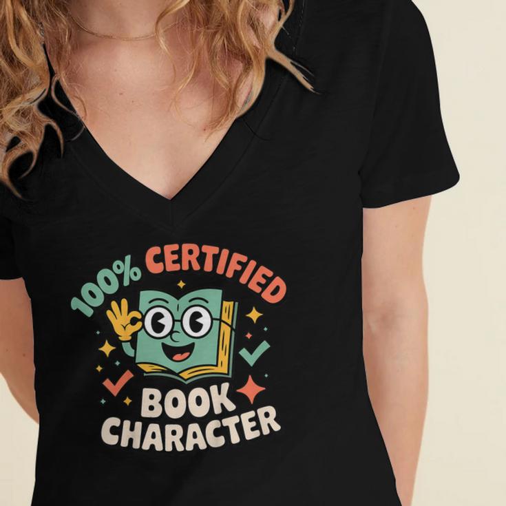 100 Certified Book Character Costumes For Kids Storybook Women's Jersey Short Sleeve Deep V-Neck Tshirt 100 Certified Book Character Costumes For Kids Storybook Women's Jersey Short Sleeve Deep V-Neck Tshirt