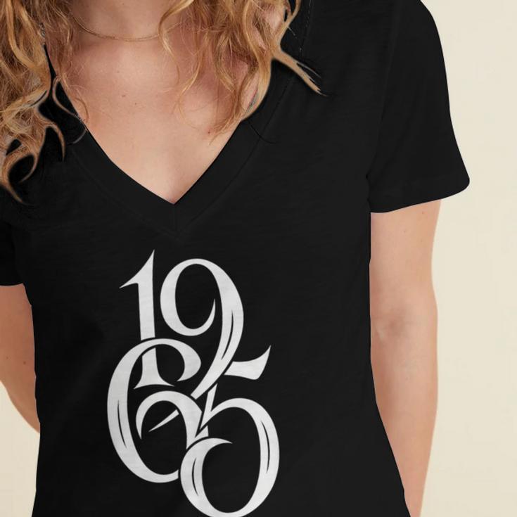 1965 Vintage Retro Birthday Year Nostalgia Women's Jersey Short Sleeve Deep V-Neck Tshirt 1965 Vintage Retro Birthday Year Nostalgia Women's Jersey Short Sleeve Deep V-Neck Tshirt