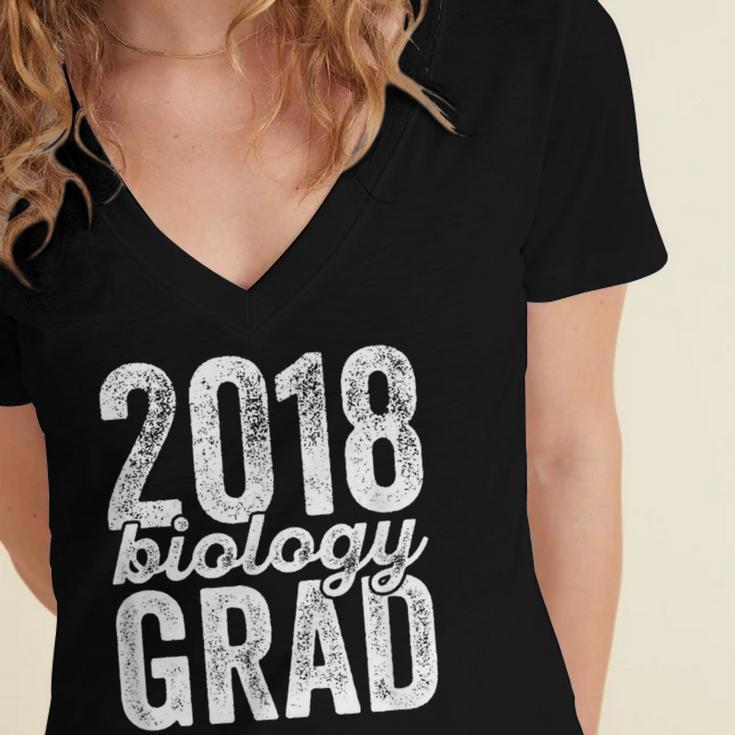 2018 Biology Graduation Biologist Graduate Degree Women's Jersey Short Sleeve Deep V-Neck Tshirt