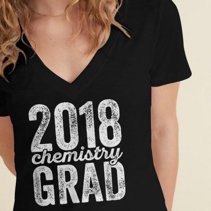 2018 Chemistry Graduation Chemist Graduate Degree Women's Jersey Short Sleeve Deep V-Neck Tshirt