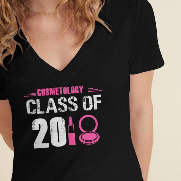 2018 Cosmetology Graduation Shirt Makeup Artist Women's Jersey Short Sleeve Deep V-Neck Tshirt
