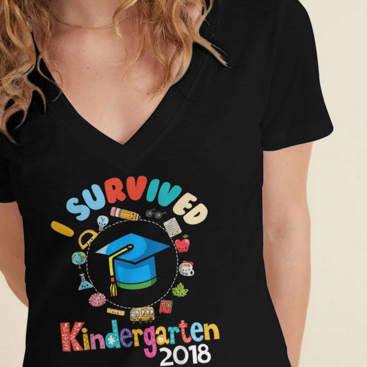 2018 Kindergarten Graduation Graduate Boys Girls Shirt Women's Jersey Short Sleeve Deep V-Neck Tshirt