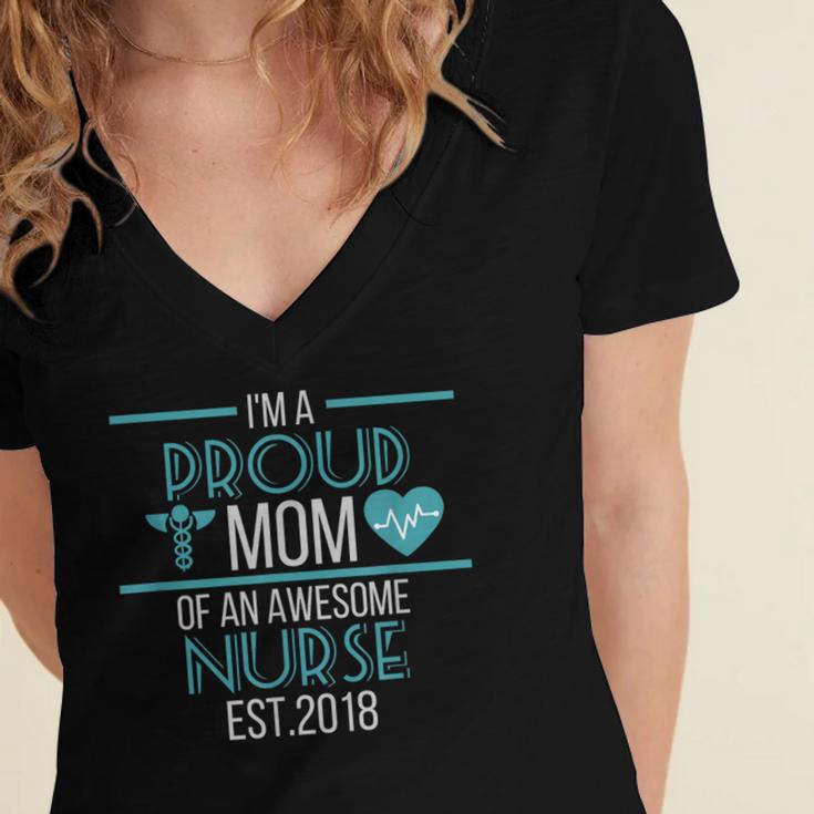 2018 Nursing Graduation Shirt For Nurse Student Mom Women's Jersey Short Sleeve Deep V-Neck Tshirt