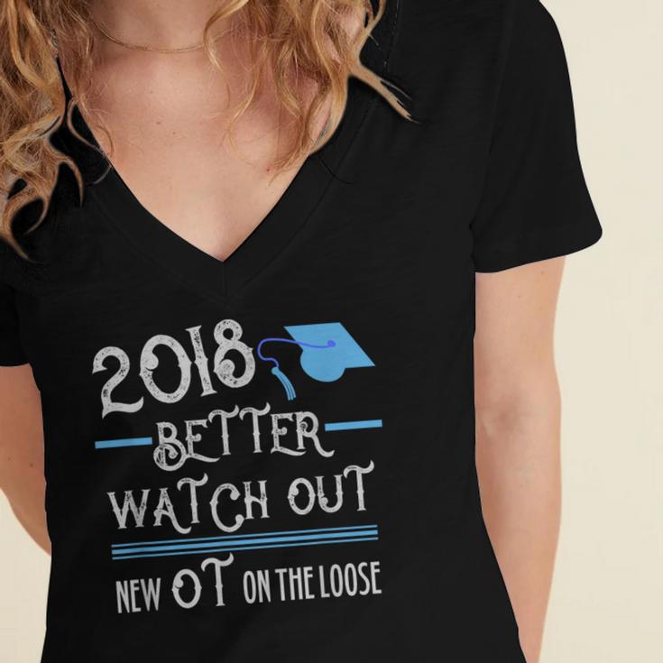 2018 Occupational Therapy Graduation Shirt For OT Women's Jersey Short Sleeve Deep V-Neck Tshirt