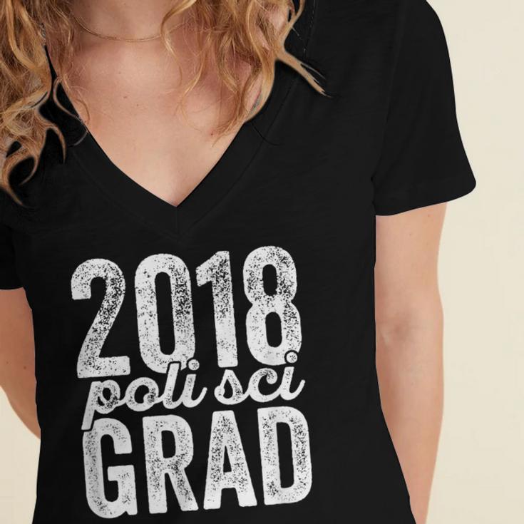 2018 Political Science Graduation Graduate Degree Women's Jersey Short Sleeve Deep V-Neck Tshirt