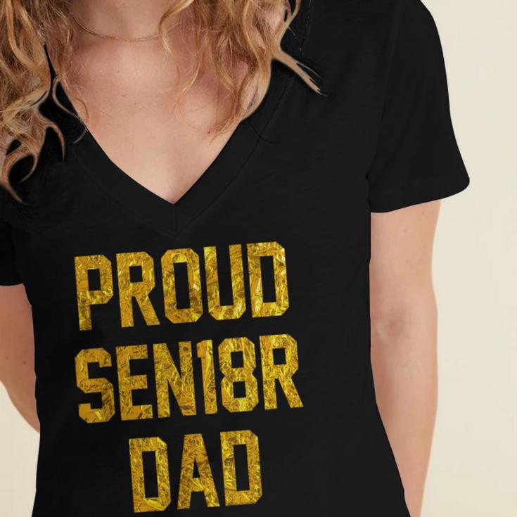 2018 Senior Dad High School Graduation Party SEN18RShirt Women's Jersey Short Sleeve Deep V-Neck Tshirt