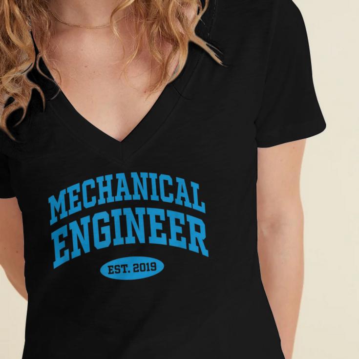 2019 Graduation For Mechanical Engineer Women's Jersey Short Sleeve Deep V-Neck Tshirt