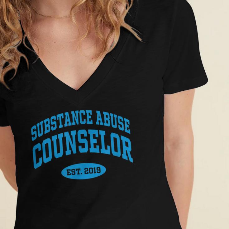 2019 Graduation For Substance Abuse Counselor Women's Jersey Short Sleeve Deep V-Neck Tshirt