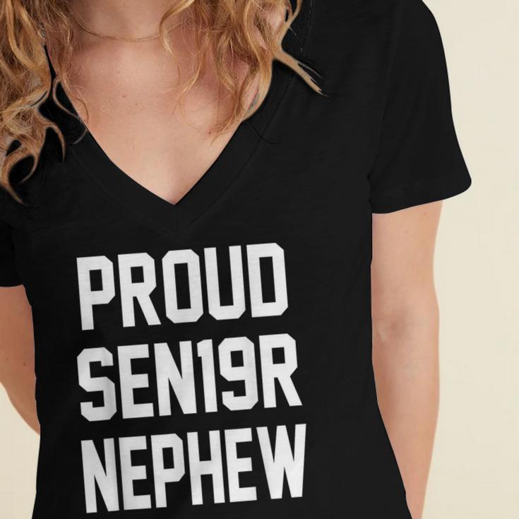 2019 Senior Nephew SEN19R Class Graduation PartyShirt Women's Jersey Short Sleeve Deep V-Neck Tshirt