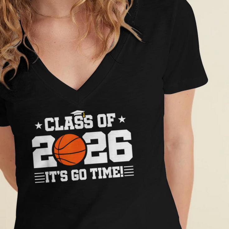 2026 Basketball Player 2026 Graduation Class Of 2026 Women's Jersey Short Sleeve Deep V-Neck Tshirt
