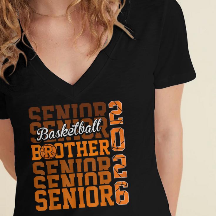 2026 Basketball Senior Brother Graduation Matching Family Women's Jersey Short Sleeve Deep V-Neck Tshirt