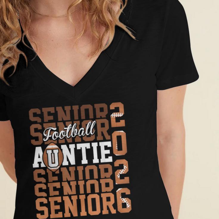 2026 Football Senior Auntie Graduation Matching Family Women's Jersey Short Sleeve Deep V-Neck Tshirt