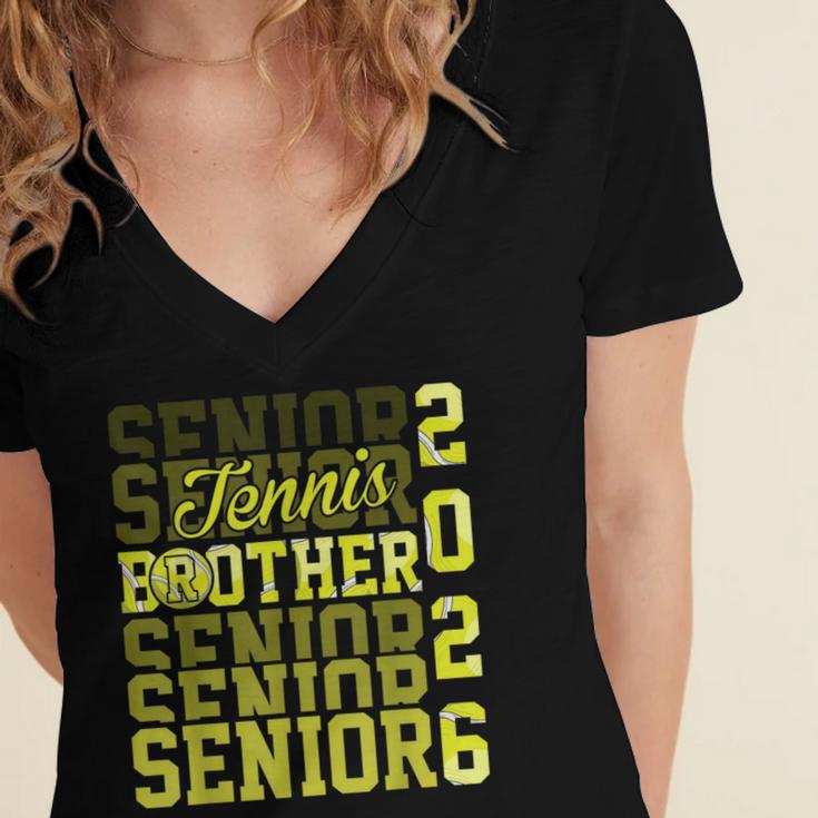 2026 Tennis Senior Brother Graduation Matching Family Women's Jersey Short Sleeve Deep V-Neck Tshirt