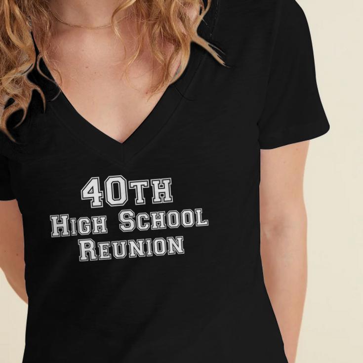 40th High School Reunion Class Of Graduation Year Women's Jersey Short Sleeve Deep V-Neck Tshirt