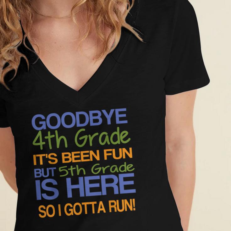 4th Grade Graduation To 5th T-Shirt Kids Tee Fifth Women's Jersey Short Sleeve Deep V-Neck Tshirt