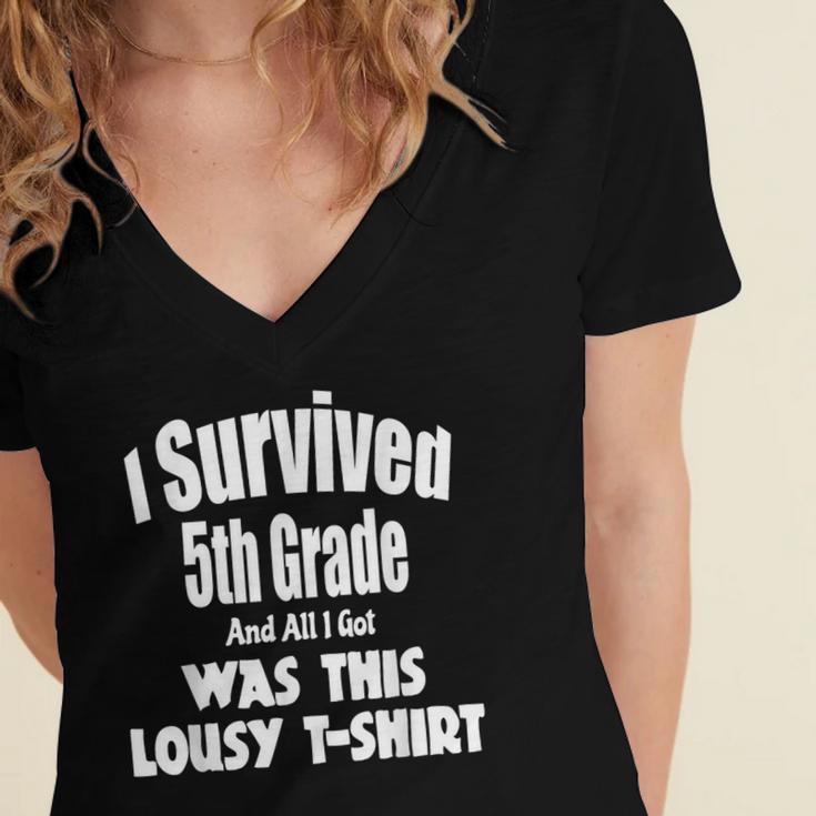 5th Fifth Grade Graduation Shirt Boy Girl Graduate Education Women's Jersey Short Sleeve Deep V-Neck Tshirt
