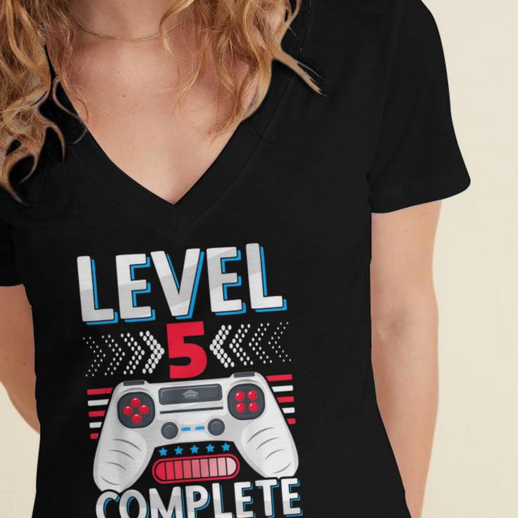 5th Grade Graduation Elementary School Graduate Level 5 Women's Jersey Short Sleeve Deep V-Neck Tshirt