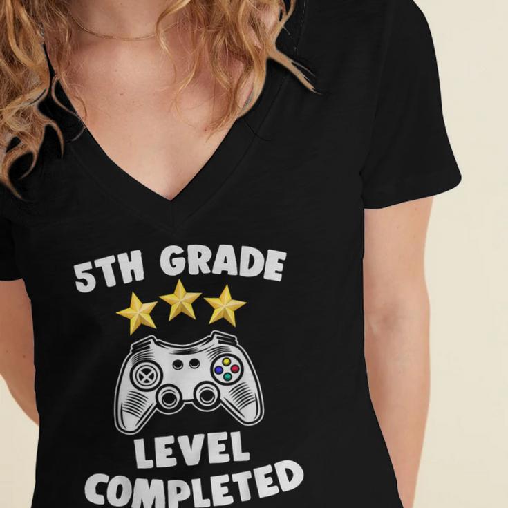 5th Grade Graduation Video Gamer Tee Women's Jersey Short Sleeve Deep V-Neck Tshirt