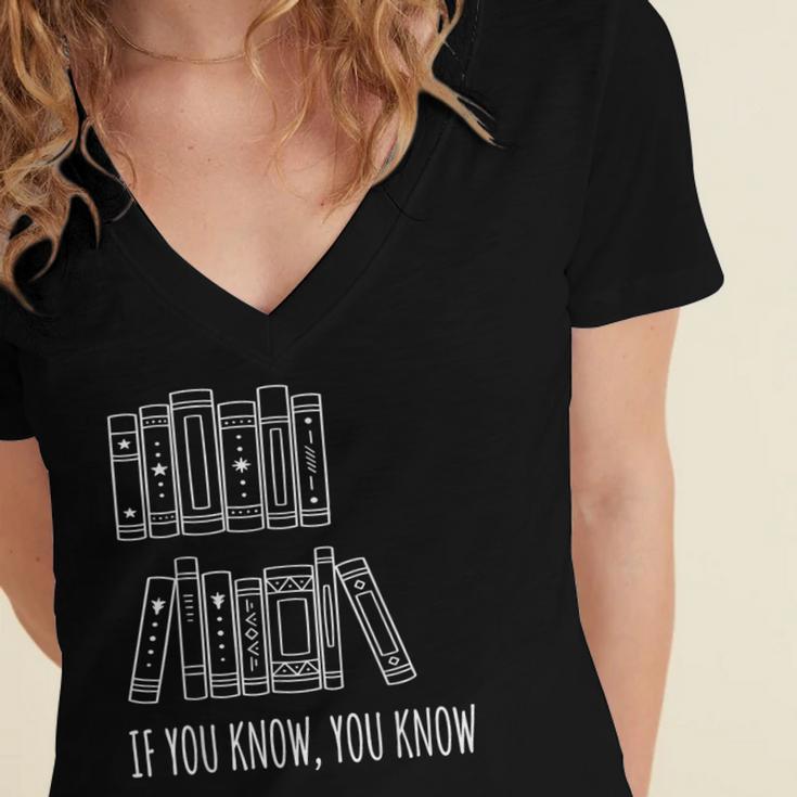 6 7 If You Know You Know Books Six Seven Meme Women's Jersey Short Sleeve Deep V-Neck Tshirt