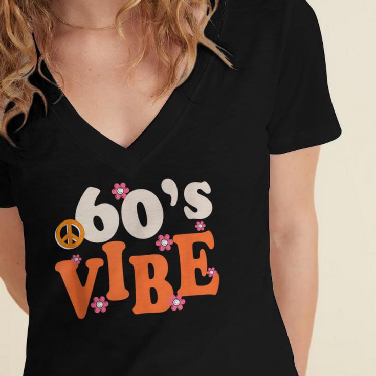 60's Vibe Retro Nostalgia Classic Mixtape Era 1960s Party Women's Jersey Short Sleeve Deep V-Neck Tshirt 60's Vibe Retro Nostalgia Classic Mixtape Era 1960s Party Women's Jersey Short Sleeve Deep V-Neck Tshirt