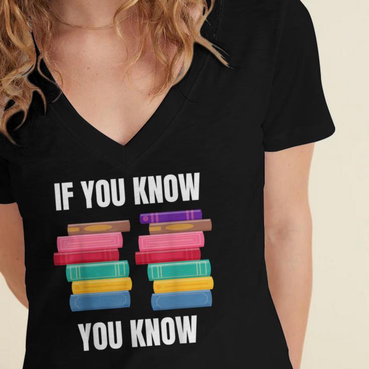 67 Reading Books 6 7 If You Know Six Seven Women's Jersey Short Sleeve Deep V-Neck Tshirt