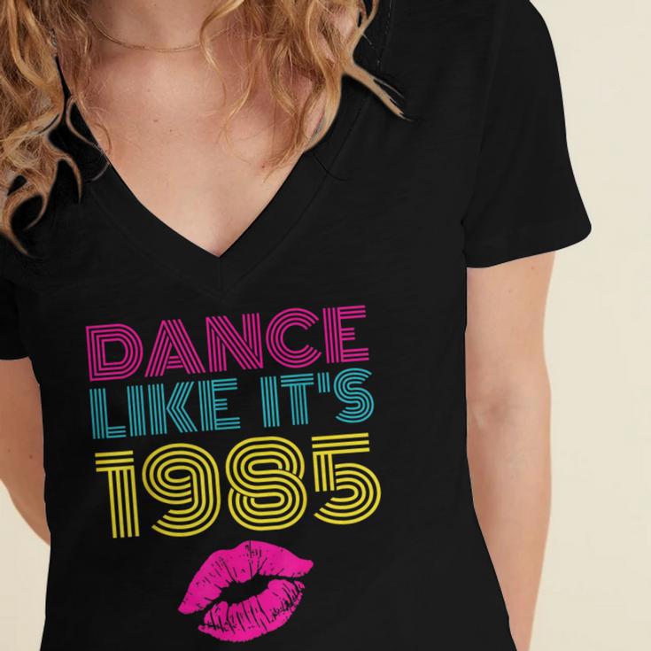 80s Outfit Women Nostalgia Eighties Party Women's Jersey Short Sleeve Deep V-Neck Tshirt 80s Outfit Women Nostalgia Eighties Party Women's Jersey Short Sleeve Deep V-Neck Tshirt