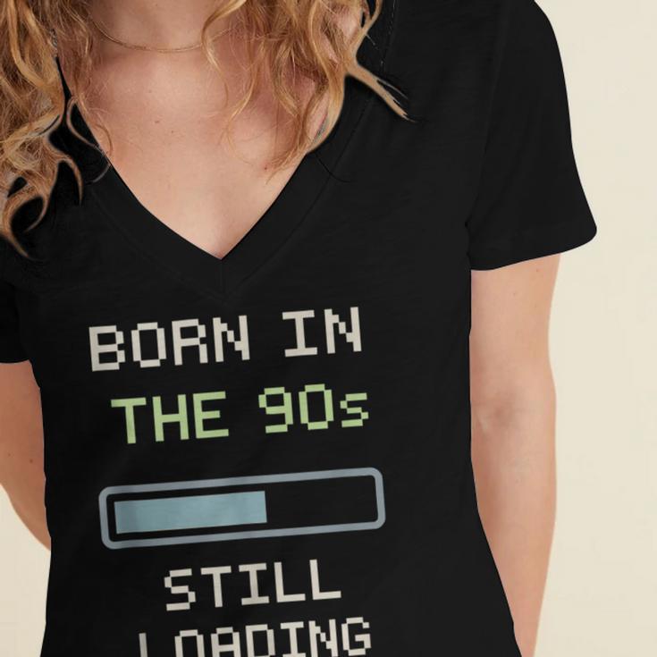 90s Baby Tired Millennial Burnout Nostalgia Parenting Women's Jersey Short Sleeve Deep V-Neck Tshirt 90s Baby Tired Millennial Burnout Nostalgia Parenting Women's Jersey Short Sleeve Deep V-Neck Tshirt