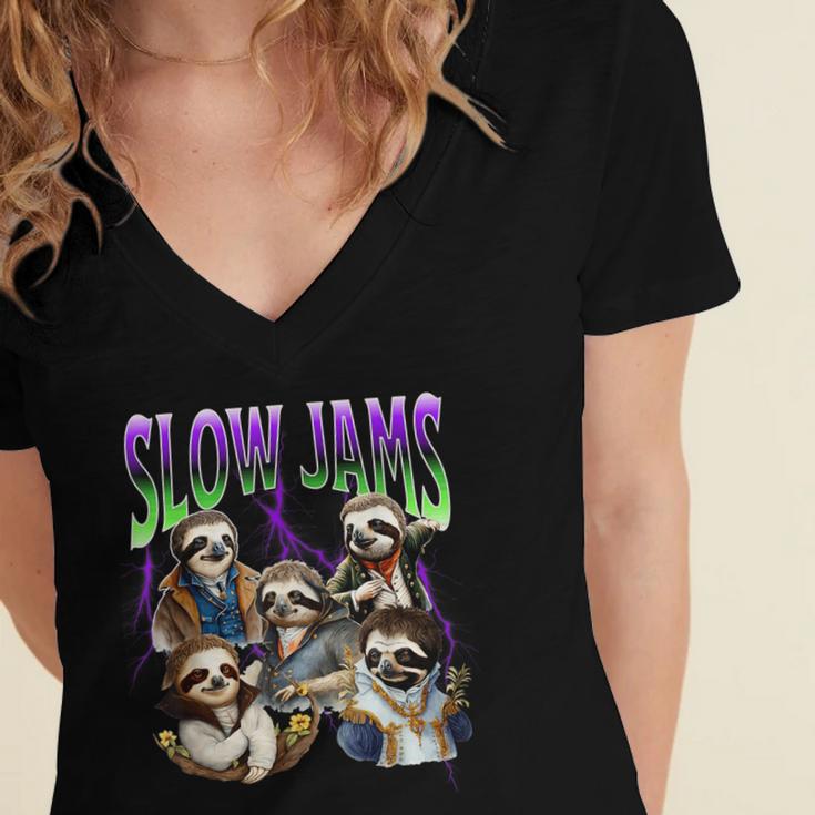 90s Style Bootleg Trendy Sloth Design For Introverts Women's Jersey Short Sleeve Deep V-Neck Tshirt 90s Style Bootleg Trendy Sloth Design For Introverts Women's Jersey Short Sleeve Deep V-Neck Tshirt