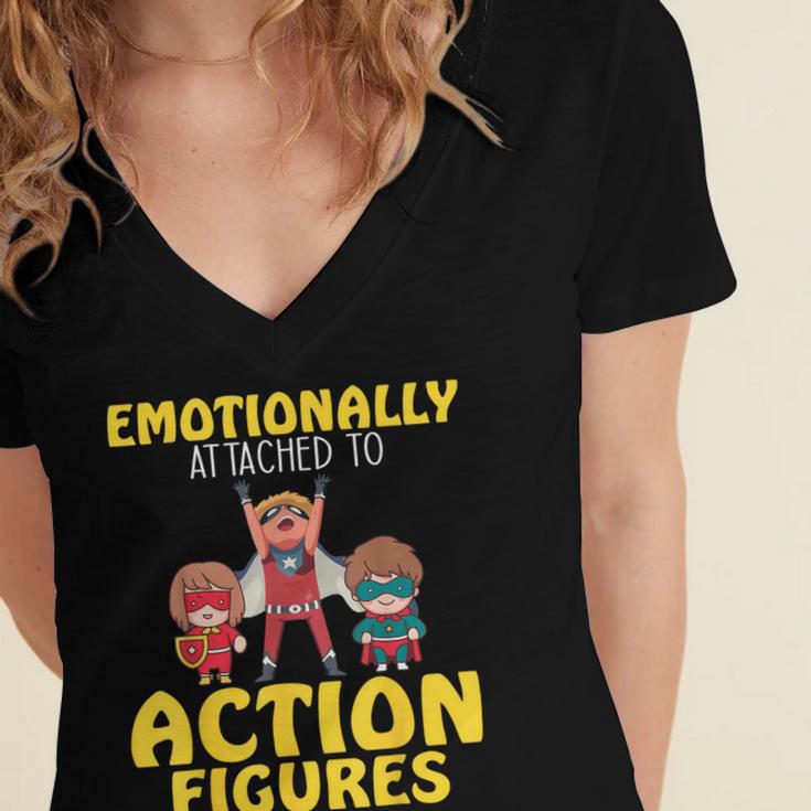 Action Figure Collector Comic Books Women's Jersey Short Sleeve Deep V-Neck Tshirt