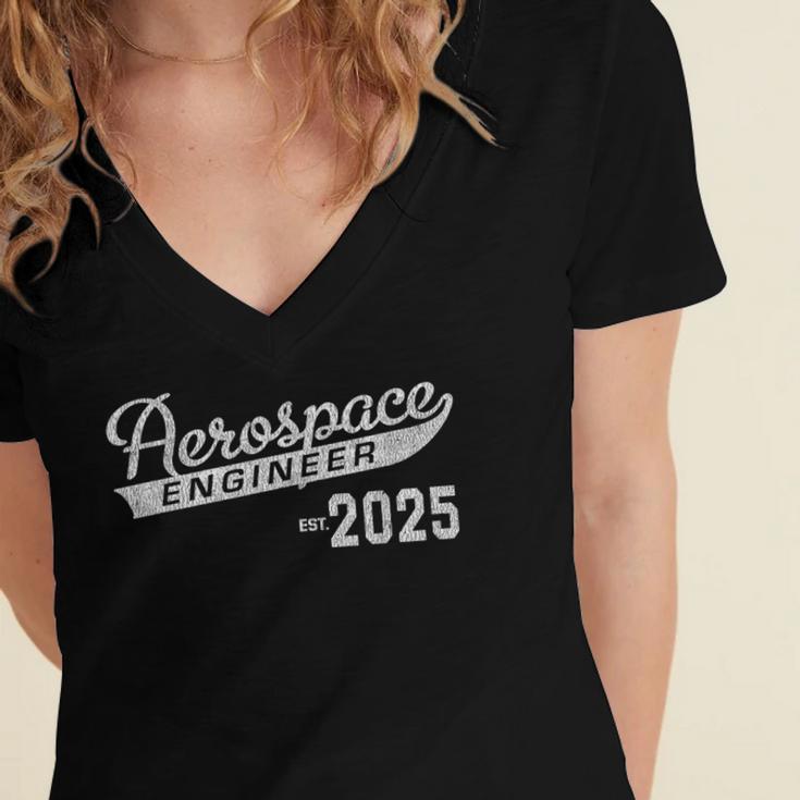 Aerospace Engineer Graduation 2025 Engineering Graduate Women's Jersey Short Sleeve Deep V-Neck Tshirt