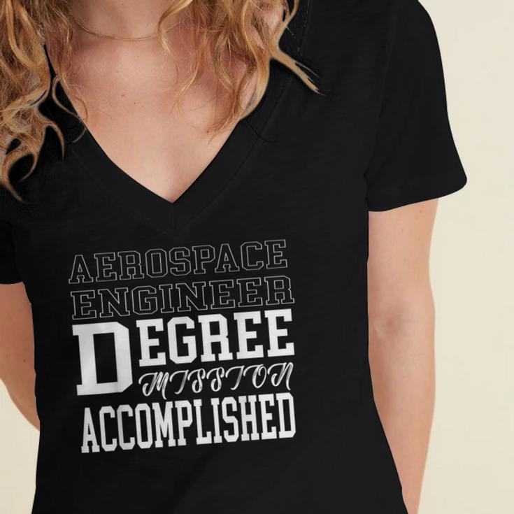 Aerospace Engineering Degree College Graduation T-Shirt Women's Jersey Short Sleeve Deep V-Neck Tshirt