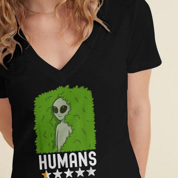 Alien Avoids Humans Sarcastic Introvert Humor Women's Jersey Short Sleeve Deep V-Neck Tshirt Alien Avoids Humans Sarcastic Introvert Humor Women's Jersey Short Sleeve Deep V-Neck Tshirt