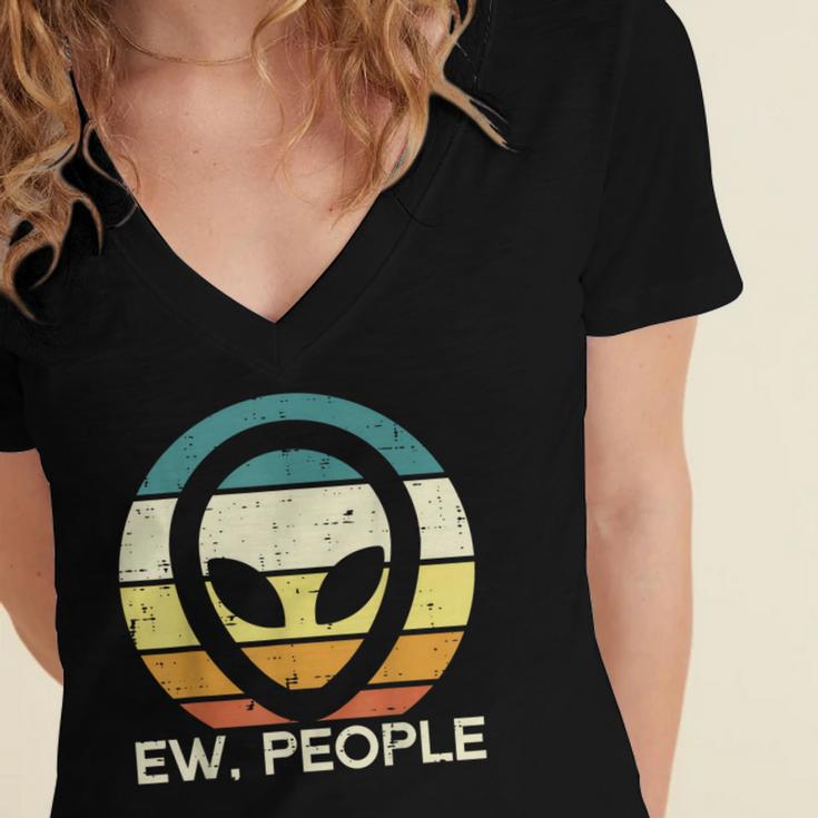 Alien Face Ew People Ufo Introvert Men Women Kids Teen Women's Jersey Short Sleeve Deep V-Neck Tshirt Alien Face Ew People Ufo Introvert Men Women Kids Teen Women's Jersey Short Sleeve Deep V-Neck Tshirt