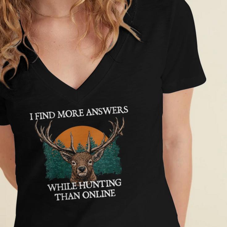 More Answers While Hunting Introvert Hunter Antisocial Women's Jersey Short Sleeve Deep V-Neck Tshirt More Answers While Hunting Introvert Hunter Antisocial Women's Jersey Short Sleeve Deep V-Neck Tshirt