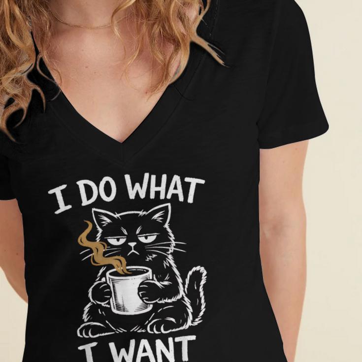 Antisocial Introvert Cat Coffee Sarcastic Attitudes Graphic Women's Jersey Short Sleeve Deep V-Neck Tshirt Antisocial Introvert Cat Coffee Sarcastic Attitudes Graphic Women's Jersey Short Sleeve Deep V-Neck Tshirt