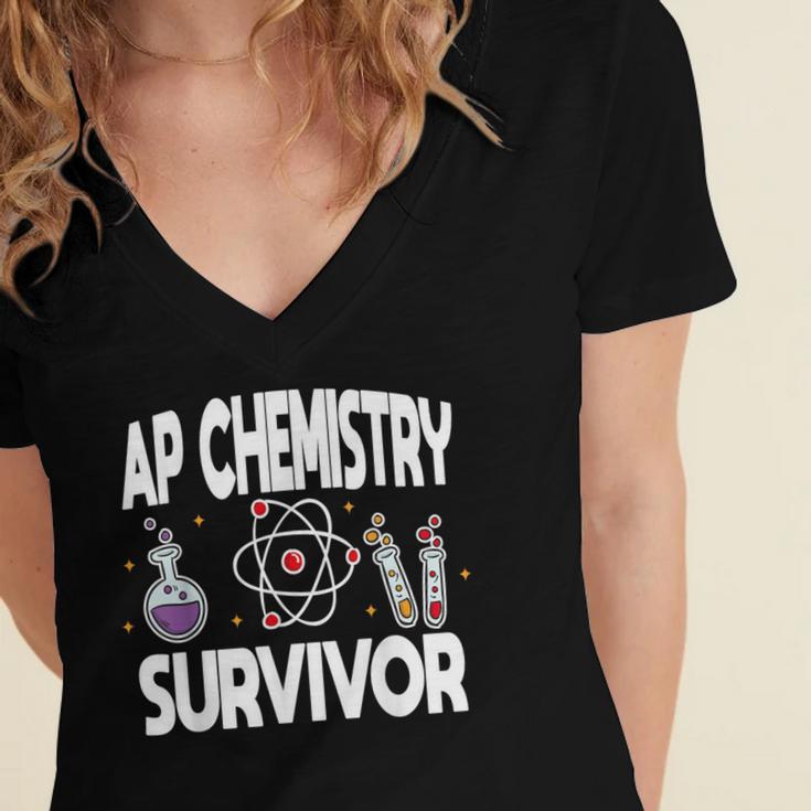 AP Chemistry Survivor Graduation 2024 High School Women's Jersey Short Sleeve Deep V-Neck Tshirt